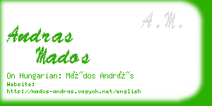 andras mados business card